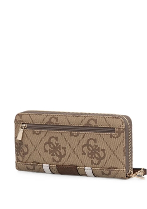 GUESS USA Laurel logo-print striped wallet - Neutrals