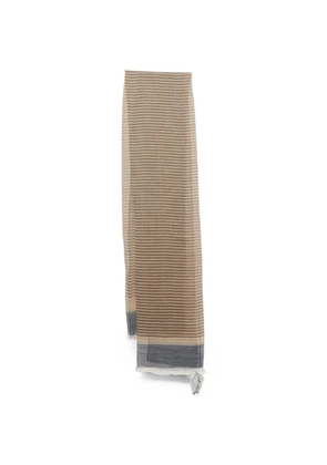 Ferragamo Pre-Owned striped fringed scarf - Neutrals