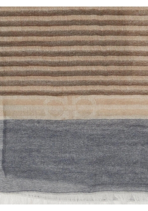 Ferragamo Pre-Owned striped fringed scarf - Neutrals