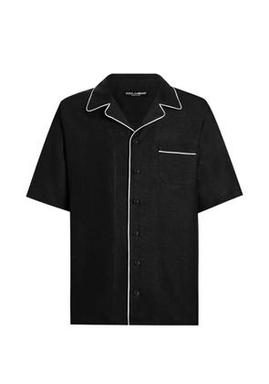 Dolce & Gabbana piping-detail chest-pocket shirt - Black