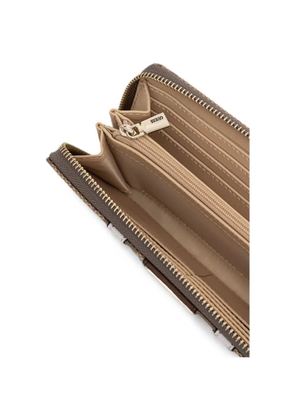 GUESS USA Laurel logo-print striped wallet - Neutrals