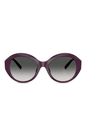 Tiffany & Co Eyewear crystal-embellished oval-frame sunglasses - Purple