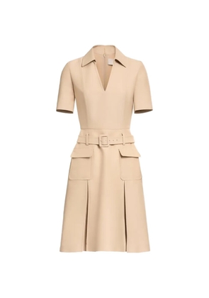 Elie Saab belted pleated day dress - Neutrals