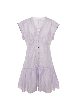 SANDRO V-neck ruffled mini dress - Purple