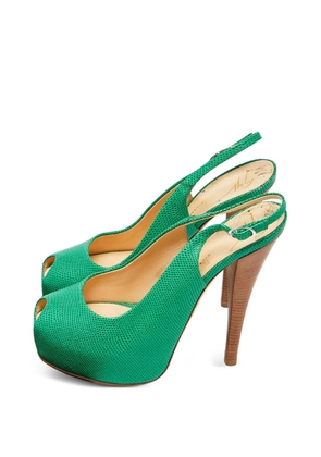 Giuseppe Zanotti Vintage lizard-embossed slingback sandals - Green