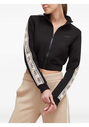 GUESS USA logo-tape cropped jacket - Black