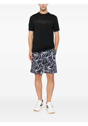 Blauer logo-print crew-neck T-shirt - Black