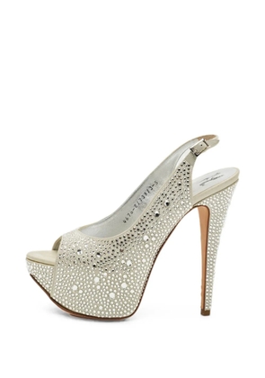 Gina crystal-embellished platform sandals - Grey