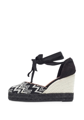 Missoni Pre-Owned zigzag ankle wrap sandals - Black
