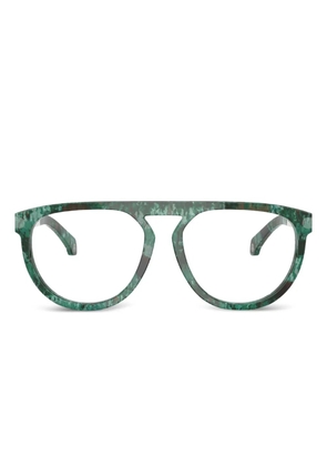 Moncler Eyewear mottled acetate round frames - Green