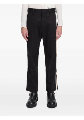 Ann Demeulemeester side-stripe cotton trousers - Black