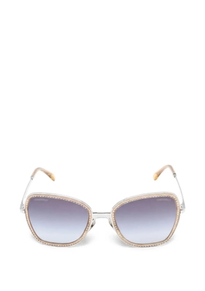 CHANEL Pre-Owned 1986-1988 crystal-embellished square-frame sunglasses - Silver