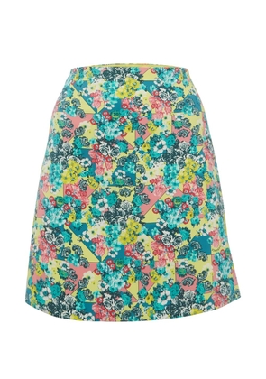 Versace Pre-Owned floral-print mini skirt - Blue