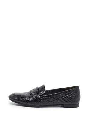 Tory Burch croc-embossed loafers - Black