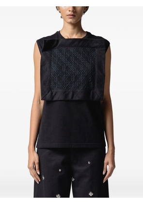 Muller Of Yoshiokubo lace-panel sleeveless T-shirt - Black