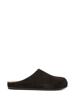 SANDRO round-toe leather mules - Brown
