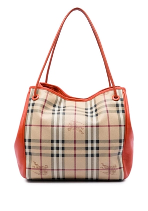 Burberry Pre-Owned 2000-2017 Small Haymarket Check Coated Canvas and Calfskin Canterbury tote bag - Neutrals