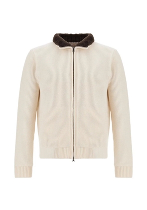 Herno ribbed-knit wool cardigan - White