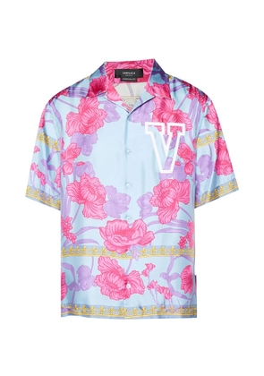 Versace Pre-Owned americana-fit floral-print shirt - Pink