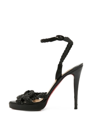 Christian Louboutin Pre-Owned Fatima woven ankle strap sandals - Black
