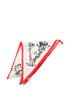 CHANEL Pre-Owned 1986-1988 floral-print scarf - White