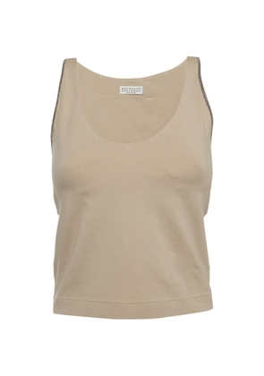 Brunello Cucinelli Monili cropped tank top - Neutrals