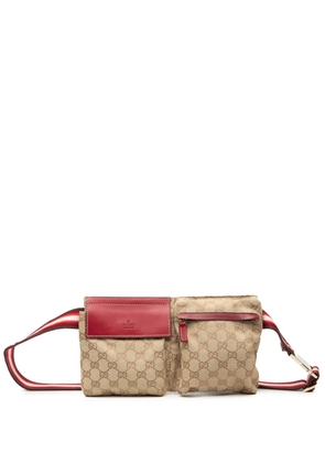 Gucci Pre-Owned 2000-2015 GG Canvas Web Double Pocket belt bag - Red