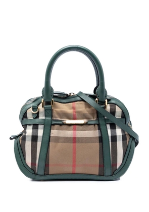 Burberry Pre-Owned 2000-2017 Small Leather Trimmed House Check Canvas Bridle Orchard satchel - Neutrals
