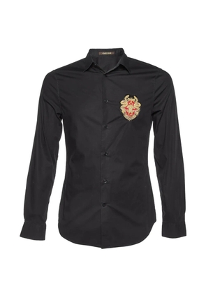 Roberto Cavalli Vintage Logo-Crest embroidered shirt - Black