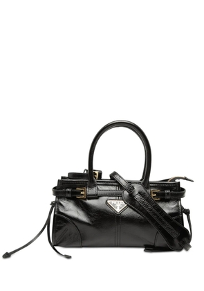 Prada Pre-Owned 2013-2026 Mini Glossy Calfskin Bonnie Handbag satchel - Black