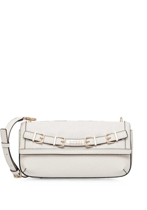 GUESS USA snake-effect buckle-detail shoulder bag - Neutrals