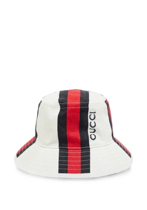 Gucci Pre-Owned Web stripe bucket hat - Neutrals