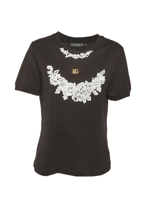 Dolce & Gabbana Pre-Owned lace-appliqué T-shirt - Black