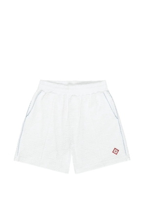 Casablanca monogram-jacquard terry shorts - White