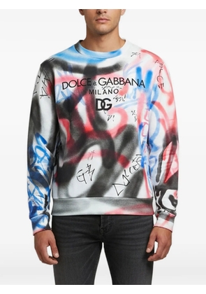 Dolce & Gabbana Pre-Owned graffiti-print jersey sweatshirt - White