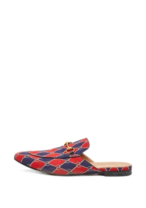 Gucci Pre-Owned Princetown rhombus-chain mules - Blue