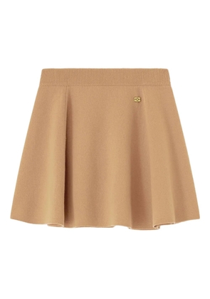 GANNI logo mini skirt - Brown