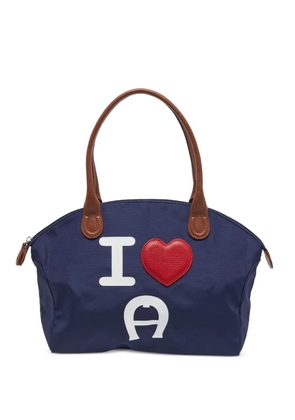 Aigner Kids I Love logo-print tote bag - Blue