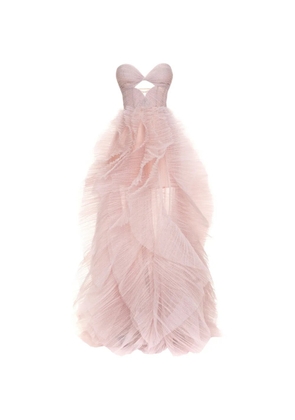 Maria Lucia Hohan ruffled lace-up maxi dress - Pink