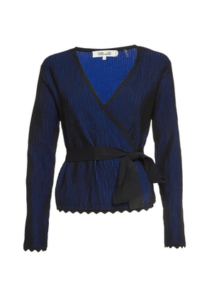 DVF Diane von Furstenberg striped-pattern wrap top - Blue