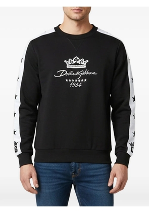 Dolce & Gabbana Pre-Owned embroidered-logo crew-neck cotton sweatshirt - Black