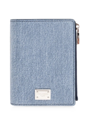 Dolce & Gabbana logo-plaque leather wallet - Blue