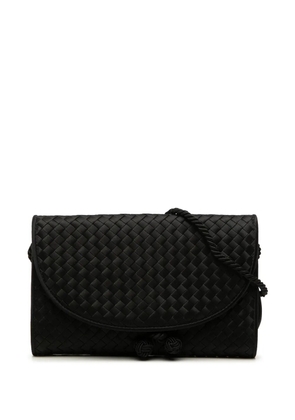 Bottega Veneta Pre-Owned 20th Century Satin Intrecciato Flap crossbody bag - Black