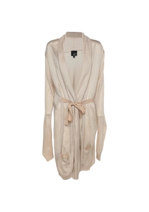 Roberto Cavalli Vintage stretch-knit belted cardigan - Neutrals