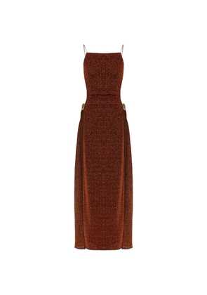 Oséree shell-embellished maxi dress - Brown