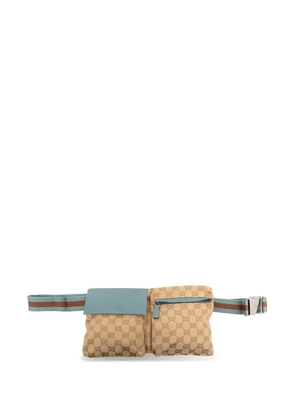 Gucci Pre-Owned 2000-2015 GG Canvas Web Double Pocket belt bag - Neutrals