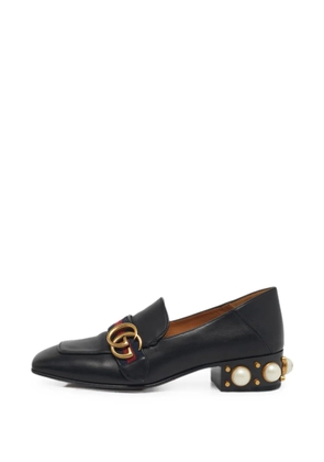 Gucci Pre-Owned Double G Web loafers - Black
