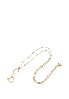 Christian Dior Pre-Owned 2000s CD logo rhinestone necklace - Gold