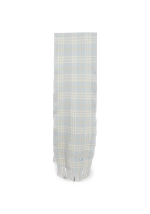 Burberry Pre-Owned checked-pattern fringed-trim scarf - Blue