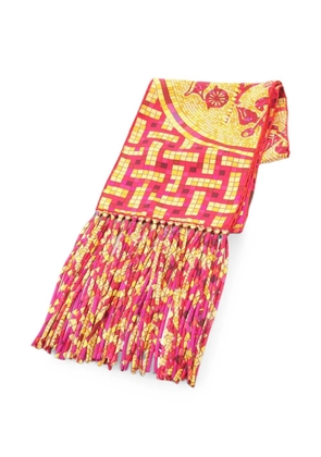 Hermès Pre-Owned 2010s Mosaique au 24 fringe scarf - Pink